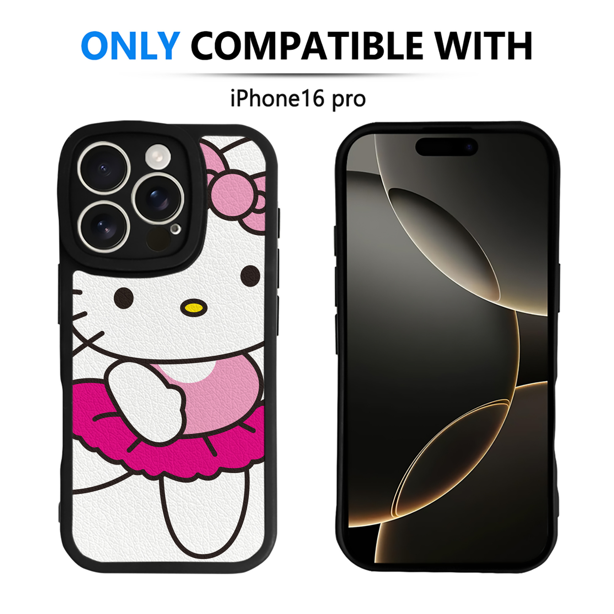 （画像用） Hello Kitty ハローキティ 【iPhone 16シリーズ対応】シリコンスマホケース（レザー調） 材質：シリコン